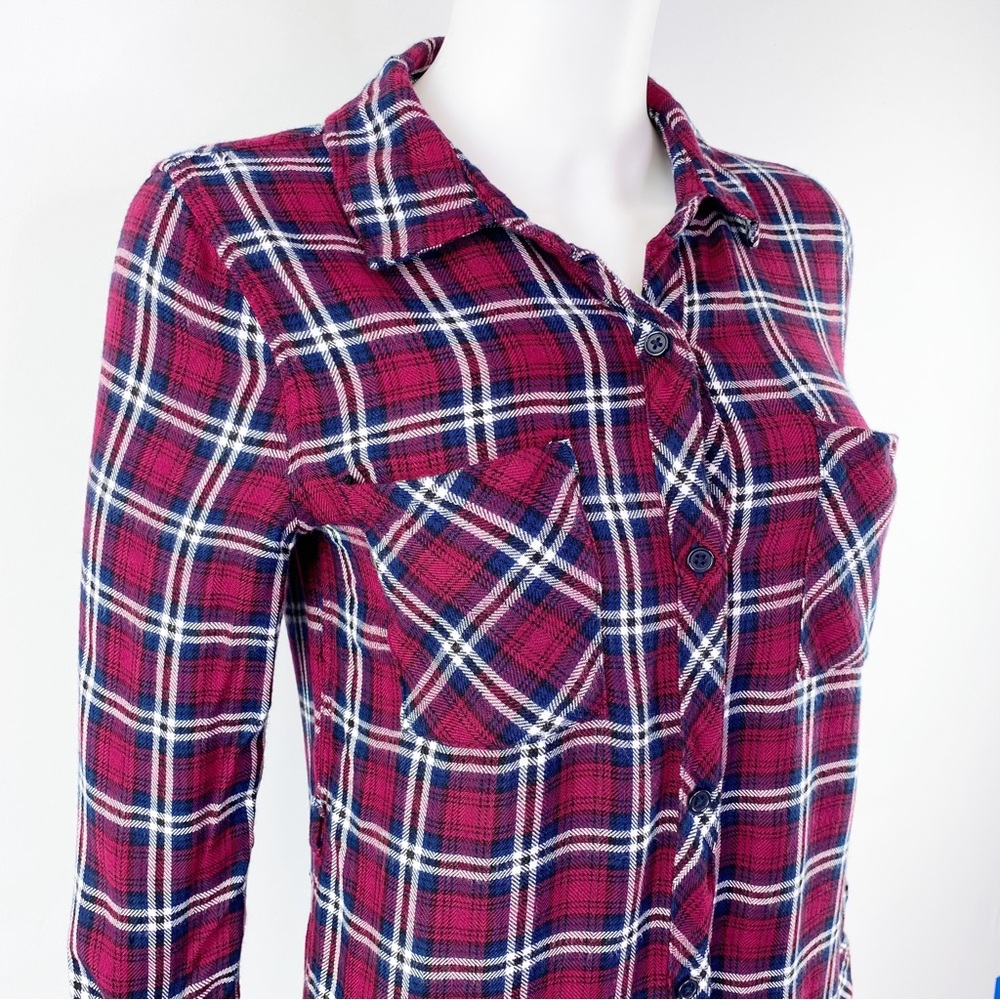Rails Size Xs Red Plaid Button Down Collared Flan… - image 6
